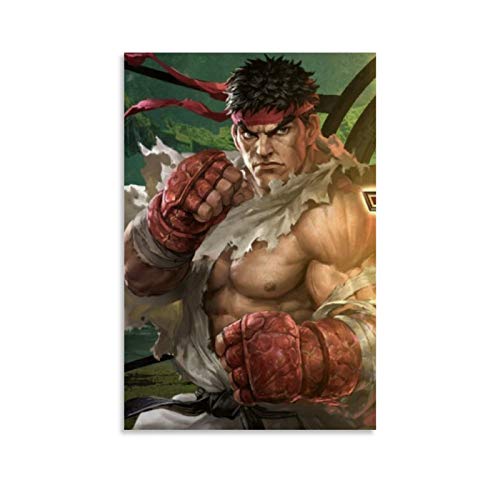 GSADV Caracteres Street Fighter Art, Ryu Street Fighter Poster Pintura decorativa de lona para pared, sala de estar, dormitorio, pintura de 20 x 30 cm