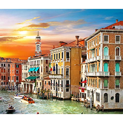 GuDoQi Puzzle 500 Piezas Adultos Rompecabezas Gran Canal Venecia Italia para Infantiles Adolescentes