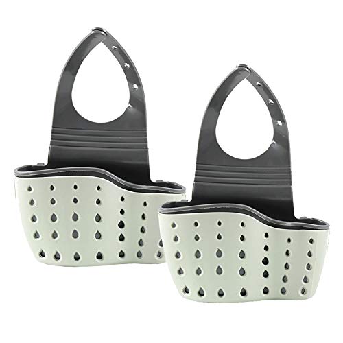 Gudotra 2pcs Organizador de Fregadero Cocina Estante de Almacenamiento para Organizador de Escurreplatos Cocina Baño Porta Esponja Cesta Escurre para Verde Blanco