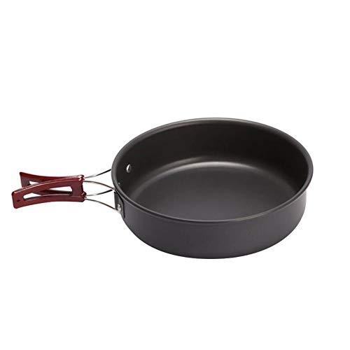 guojiwu 1PC Que acampa Plegable Multifuncional Pan Antiadherente rápida Calefacción Tortilla Fabricante Sartén de excursión Que acampa Rojo