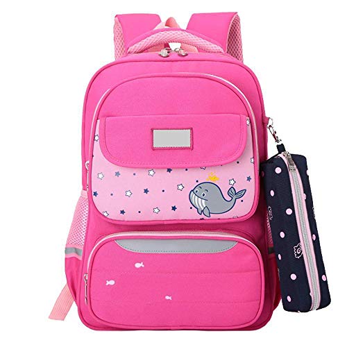 Gurugu - Mochila escolar para niños (40 x 20 x 26 cm), Rosa rojo. (Rojo) - GURUGU-4200