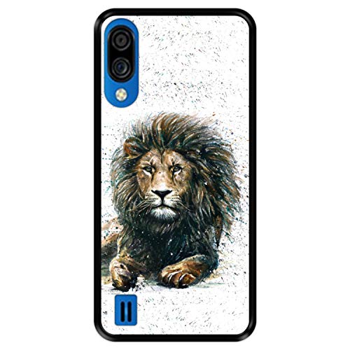 Hapdey Funda Negra para [ ZTE Blade A5 2020 ] diseño [ El león, Rey de la Selva ] Carcasa Silicona Flexible TPU