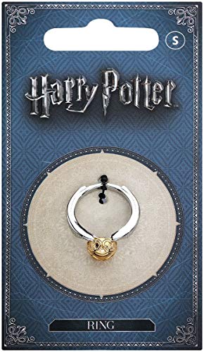 HARRY POTTER Anillo Acero Inoxidable, Golden Snitch (Talla L), Aleación de Zinc, Plata