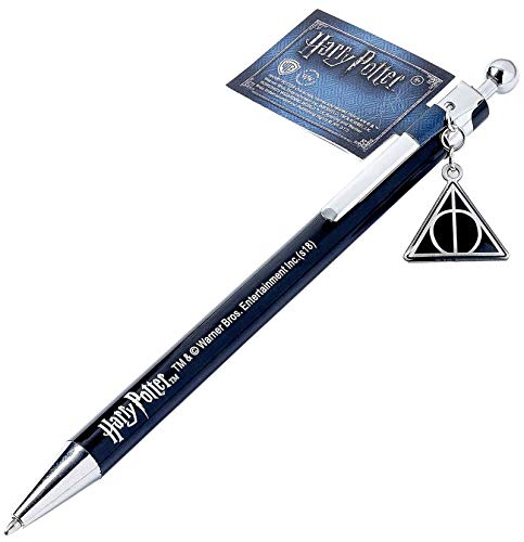 Harry Potter Bolígrafo Deathly Hallows Logo with Charm Nuevo Oficial Negro