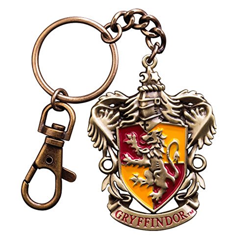 HARRY POTTER Cresta de Gryffindor Llavero Pintado a Mano Longitud Total de 15,5 cm de Metal Rojo-Amarillo