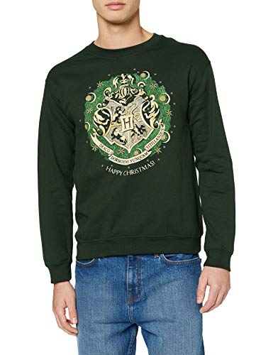 HARRY POTTER Happy Hogwarts Sudadera, Verde (Forest Green Green), XX-Large (Talla del Fabricante: XX) para Hombre