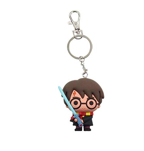 HARRY POTTER Llavero Harry with Sword of Gryffindor Figurative Rubber Keychain Official Merchandising Tiempo Libre y Sportwear Infantil, Juventud Unisex, Multicolor (Multicolor), Talla Única