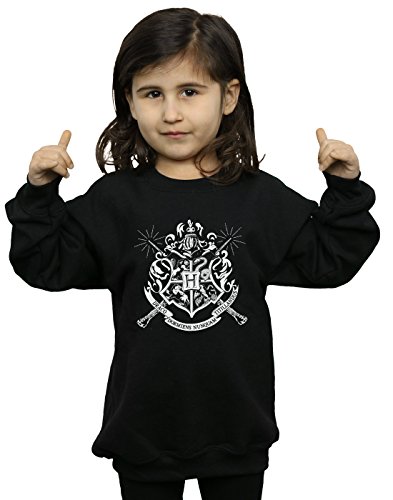 HARRY POTTER niñas Hogwarts Badge Wands Camisa De Entrenamiento 9-11 Years Negro