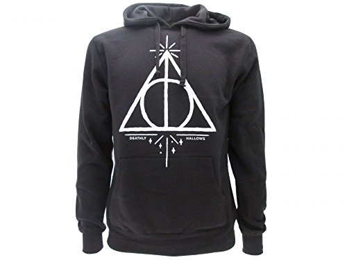 Harry Potter Sudadera con Capucha Hoodie Simbolo de Las Reliquias DE LA Muerte - 100% Oficial Warner Bros (L Large)