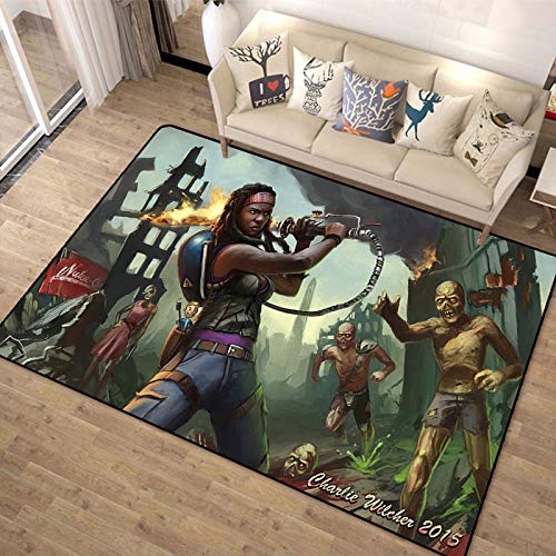 Hiemycop Alfombra De Felpudo Walking Dead Alfombra Piso Dormitorio Sala De Estar Felpudo Exterior Alfombra Antideslizante Alfombra 160X230Cm