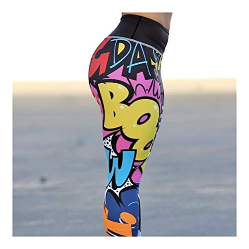 HNZZ Pantalones Yoga Leggings de Primavera y otoño for Mujeres Impresión Digital Leggings Divertidos de Dibujos Animados Comic Hip Push Up Leggings de Mujer (Color : 7311, Size : M)