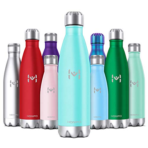 HOMPO Botella de Agua de Acero Inoxidable Botella Termica 350ml, Botella Sin Bpa & Eco Friendly, Mantiene Bebidas frías por 24h y Calientes por 12h, Adecuada para Viaje, Deporte, Bicicleta, Gimnasio