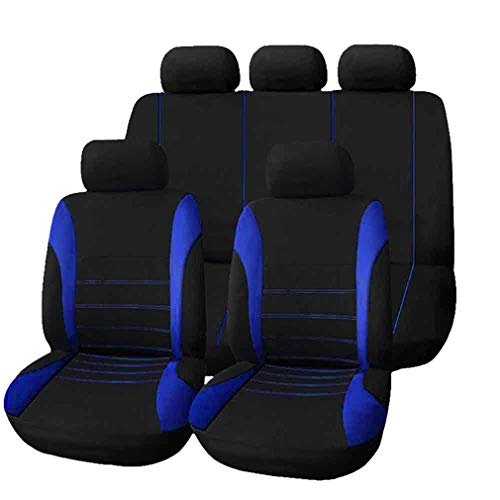 HotYou Fundas Asientos Coche Universales para Delanteros y Traseros | Funda para Asiento Coches | Accesorios Interior Universal,Desmontable y Lavable,Azul