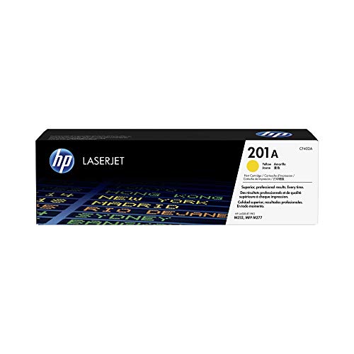 HP 201A CF402A, Amarillo, Cartucho Tóner Original, de 1.330 páginas, para impresoras HP Color LaserJet Pro serie 252, 274 y 277