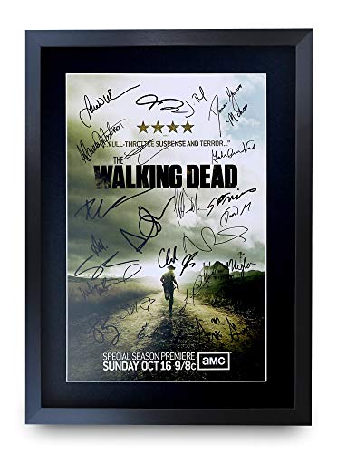 HWC Trading The Walking Dead A3 Enmarcado Regalo De Visualización De Fotos De Impresión De Imagen Impresa Autógrafo Firmado por Ventiladores De Programa De TV