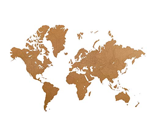 Inwood World Map XXL Premium Mapa del Mundo True Puzzle Pared - Mapa del Mundo de madera de alta calidad de 3 mm / 268 x 170 cm marrón (tamaño XXL) Decoración de pared idea de regalo
