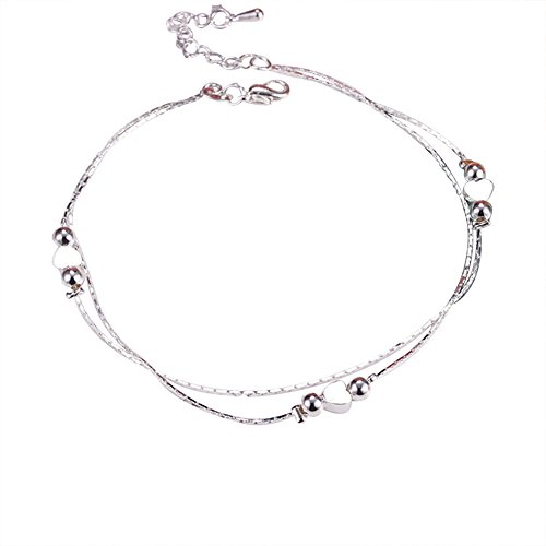 iTemer - 1 pulsera de tobillo con forma de corazón, para mujer, para la playa, sexy, joyería de tobillo