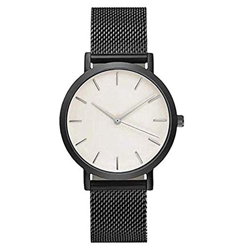 ITVIP Reloj para mujer con correa de malla de acero inoxidable reloj impermeable ultra fino moda minimalista reloj de cuarzo analógico Pulsera 230 Negro