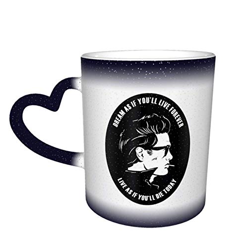 IUBBKI James Dean Taza que cambia de color en el cielo Taza de cerámica Taza de café Regalo de cumpleaños de Navidad