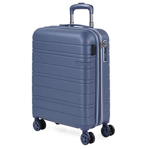 JASLEN - Maleta Cabin Pequeña con Ruedas Rígida Extensible Hombre Mujer. Conexión para Carga USB. 4 Ruedas Trolley. Equipaje de Mano. Candado de Seguridad TSA. 171250, Color Azul