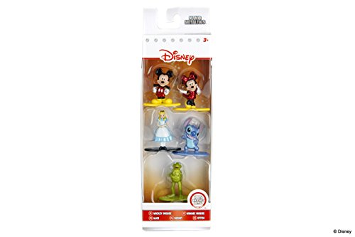 Jazwares-Nano METALFIGS Disney Pixar - Pack de 5 Figuras (Mickey Minnie Alice Kermit Stitch), 98668