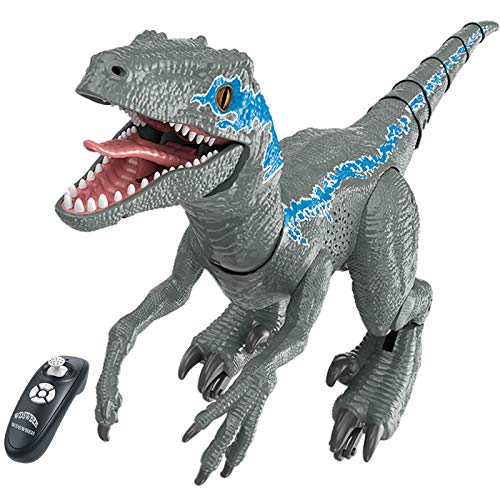 Jurassic-Period Blue Dinosaur Velociraptor Toys Regalos para Niños, Robot Dinosaur Intelligent Interactive Smart Toy