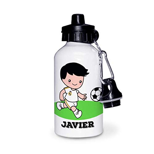 Kadoo Regalos Botella de Aluminio Personalizada Infantil Fútbol (400ml)