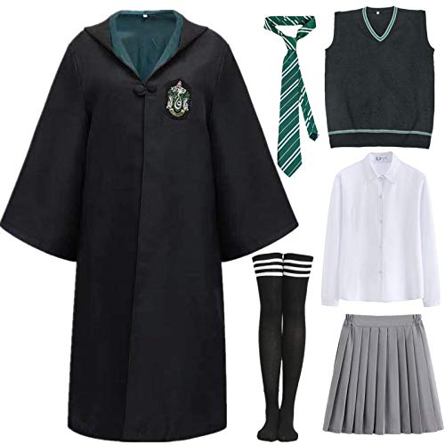 Kajikaji Magic Academy Cloak Costume Set Niños Adultos Hembra Disfraz Capa Fan Artículo Conjunto de Atuendo Toga mágica de Mago Halloween Carnaval Cosplay Disfraz Navidad Fiesta Mascarada Accesorios