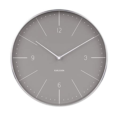 Karlsson Normann Reloj de Pared, Acero, Gris, Talla única