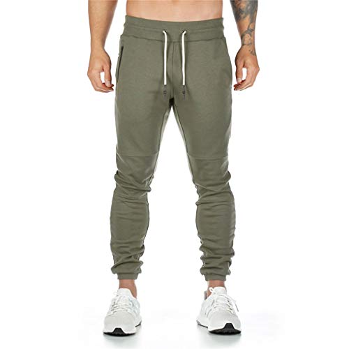 kdjsic Mens Workout Tapered Joggers Pants Drawstring Gym Sports Slim Fit Bodybuilding Fitness Pantalones Deportivos con Bolsillo para Toalla