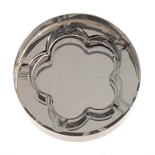 Kepfire Redondo Cristal Vaso Creativo Cenicero Plum Blossom Hole Plata Negro Sencillo Portátil Cenicero Hogar Oficina Café Decorativos