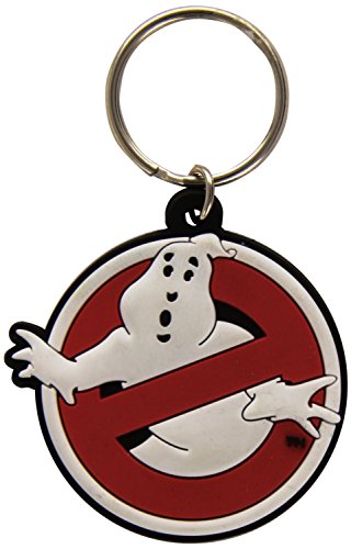 Keychain Ghostbusters - Llavero de Goma Logo, Rojo y Crema