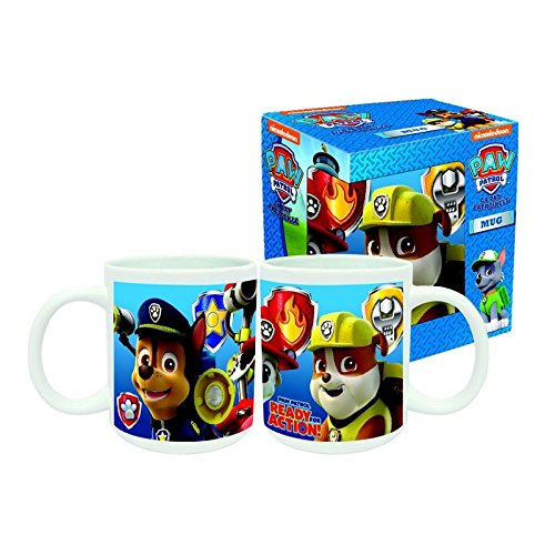 Kids Euroswan PAW38 Taza, Estampado Paw Patrol, Porcelana, Azul, 15x10x5 cm