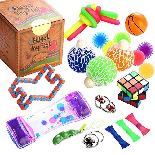 KTYX Uguetes Antiestres 25 Piezas - Sensory Fidget Toys Set Push Pop Antistress - Juguetes Antiestres Pack para Alivia el Estrés Y La Ansiedad - Juegos Antiestres Regalo