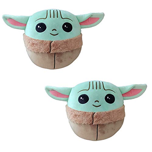 KUANDARM 2 Piezas de Juguete de Felpa para bebé Yoda-Almohada Yoda, La Almohada mandaloriana para bebés Yoda, Almohada de Peluche para niños de Star Wars para Regalos (26cm)