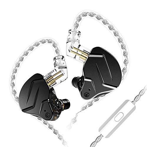 KZ ZSN Pro X - Auriculares con 1BA y 1DD, KZ en los auriculares en los oídos con monitor de oído (0,75 mm, cable de 2 pines, color negro, con micrófono)