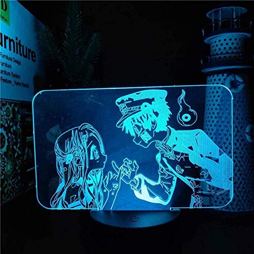 Lámpara de ilusión de luz Nocturna 3D para Inodoro Hanako kun Yahiro Nene Pinky Promise Anime Control Remoto Led 16 Colores Hermoso Regalo