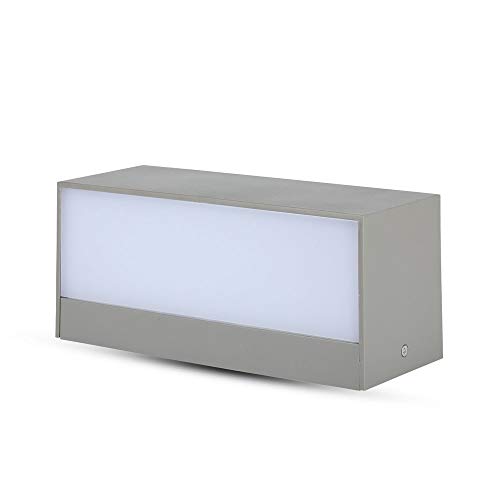 Lámpara LED de pared de 12 W, 600 lm, luz apagada, doble haz hacia arriba y abajo, 110 °, rectangular, para exterior, IP65