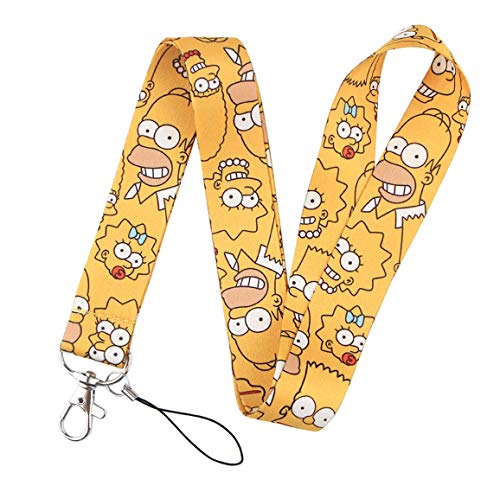 Lanyard Los Simpson cordón para el cuello tarjeta identificativa, para llaves, para móvil, para mascarilla, para teléfono.