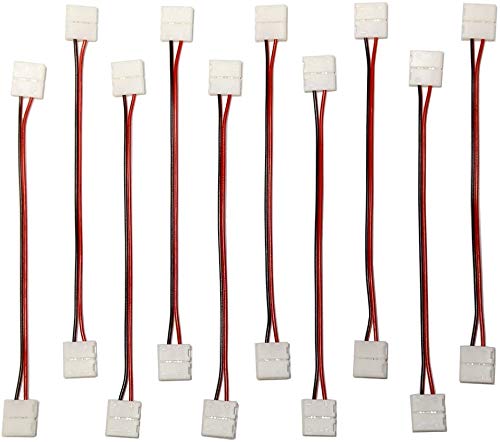 LED conector de conexión DIY 2 Pin 10mm Quick Connector Quick Splitter 12V Clip para 5050 2 conductores de soldadura libre Conector (10 Pcs)