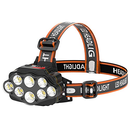 Linterna Frontal 8 LED Faro Recargable de la Linterna Impermeable para Ciclismo Escalada Senderismo