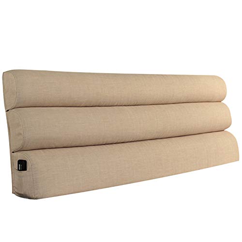 LIQICAI Respaldo Grande Almohada para Cama Sin Cabecera Anti Choques Inodoro, 10 Colores, 6 Tamaños (Color : Beige, Tamaño : 163X12X55CM)