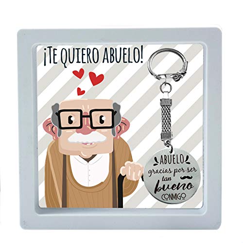 Llavero al mejor abuelo con mensaje"Abuelo, gracias por ser tan bueno conmigo" - Regalos originales para abuelo