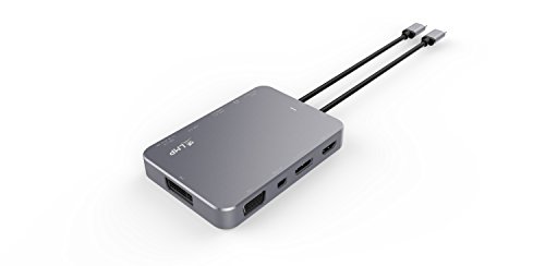 LMP USB-C Pantalla Dock – 4 K 10-Porte USB-C Pantalla Dock con HDMI, DP, DP, DVI, VGA, USB-C y Ethernet, Audio out, USB 3.0