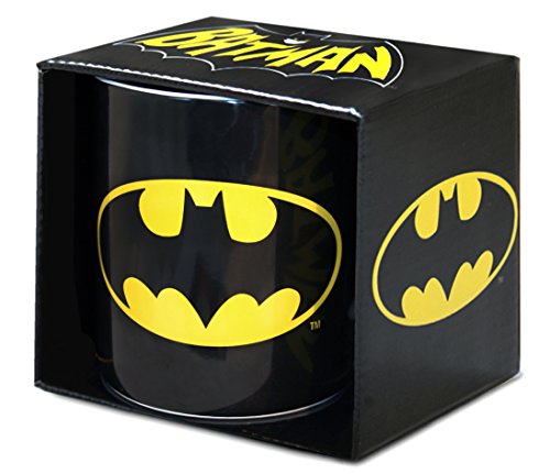 Logoshirt DC Comics - Super-héros - GC - Batman - Logo - Taza XXL - Gigante - de Porcelana - Negro - Diseño Original con Licencia