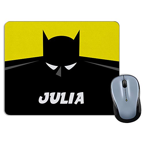 LolaPix Alfombrilla Raton Batman Personalizada con Nombre. Regalos Personalizados Superhéroes. Varios Modelos. Forma Rectangular. Rectangular. Batman