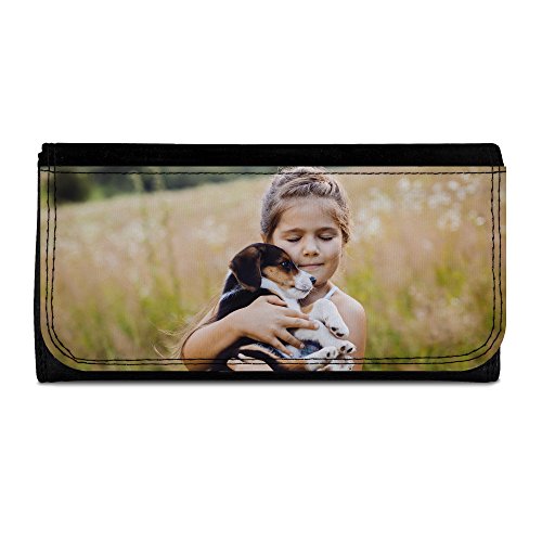 LolaPix Cartera Personalizada Mujer con tu Foto/Diseño/Texto. Regalo Original y Exclusivo. Tejido en Cartera Símil Piel. Grande