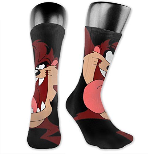 Loon-Ey Tun-Es Tasma-Nian Devil Taz - Calcetines largos unisex con estampado de moda, de algodón, transpirables, informales, deportivos, calcetines gruesos