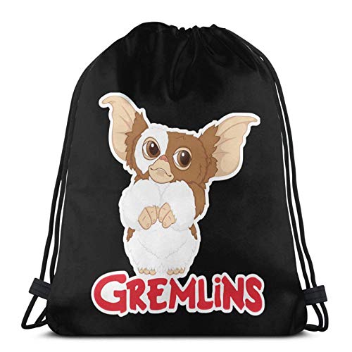 LREFON Mochila Saco Gizmo - Gremlins Logo-Mochila Saco-Negro