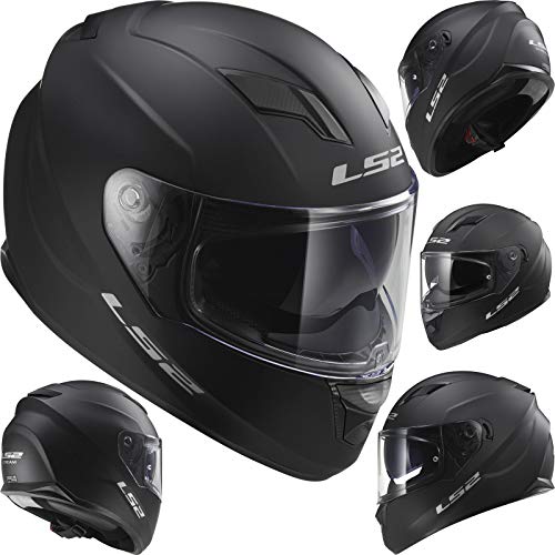 LS2 Casco de moto STREAM EVO MAT Negro, Negro, L (103204011L)